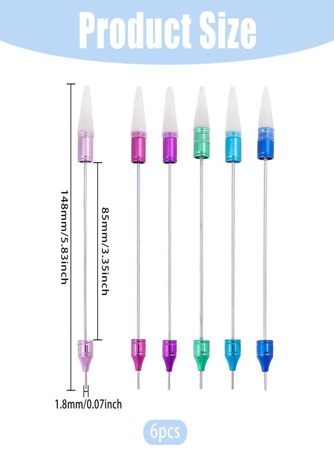 beinkmake 6Pcs Rhinestone Picker Wax Pen, DIY Double Ended Rhinestones Applicator Rhinestone Picker Dotting Pen Rhinestones Applicator Nail Art Tools for Pick Up and Place Gems Crystals - Image 2